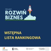 Wstępna lista rankingowa - projekt ROZWIŃ BIZNES