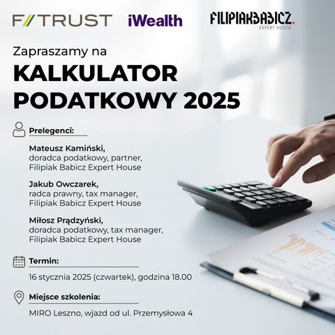 Zaproszenie na szkolenie - Kalkulator podatkowy 2025 